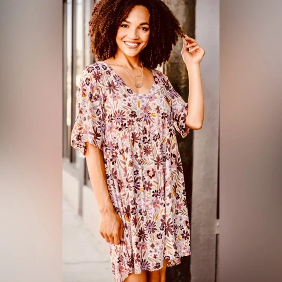 Lyn Burches Garden of Envy Floral BabyDoll Mini Dress - Picture 8 of 8